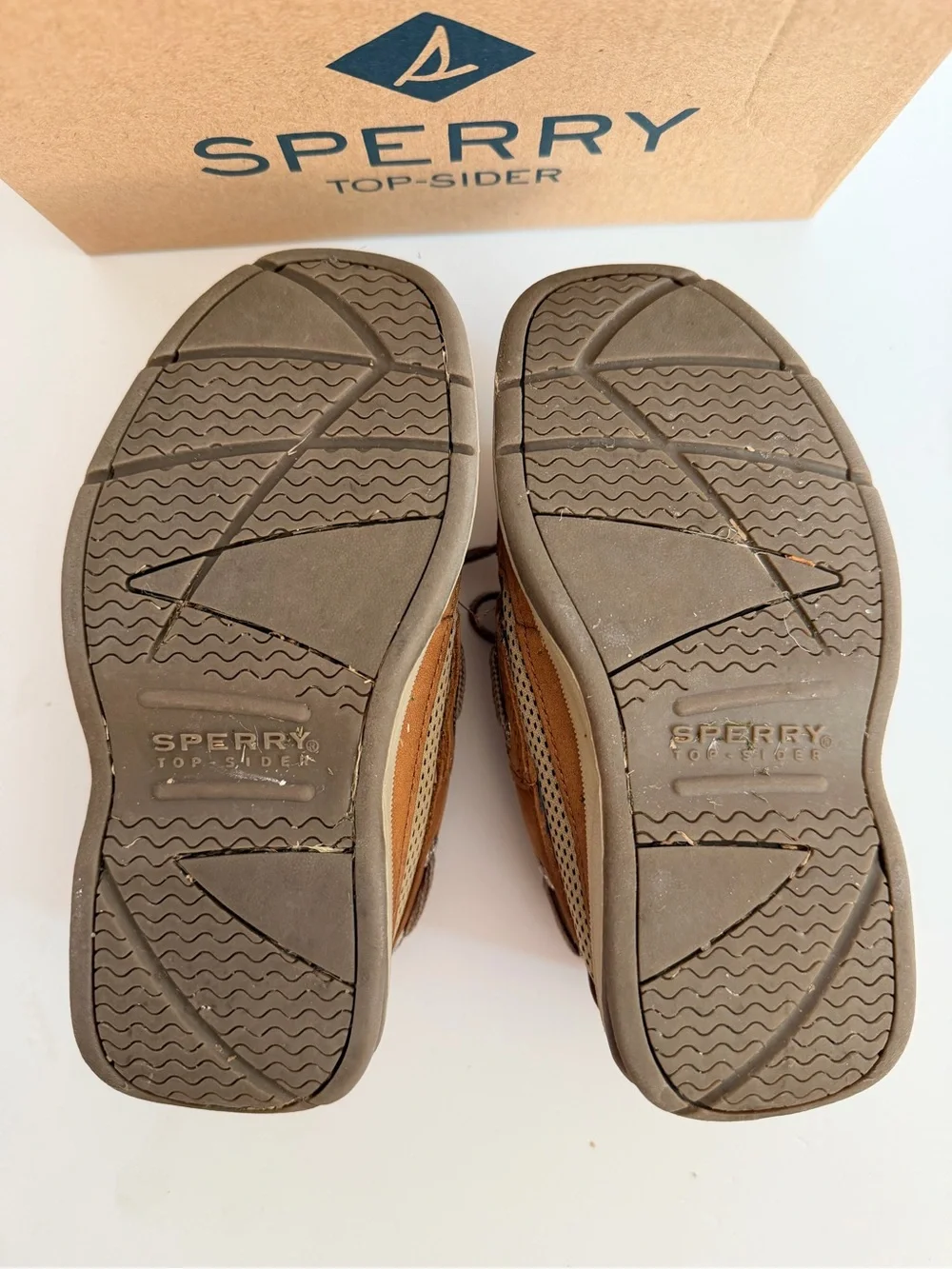 Sperry Kids Tan Brown Leather Moccasin Boat Shoes